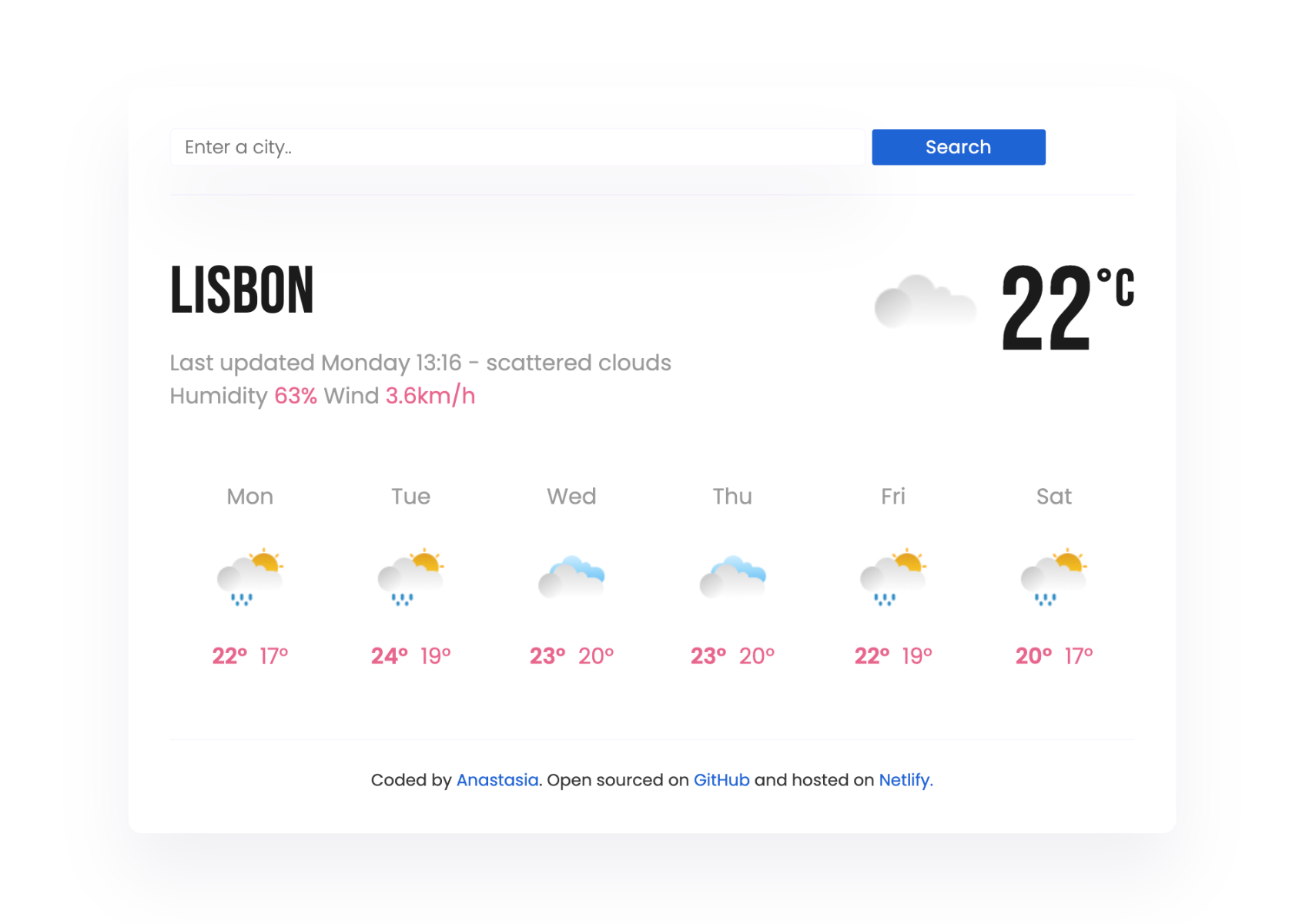 weather project screenshot